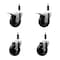 Service Caster 4'' Soft Rubber Swivel 7/8'' Expanding Stem Caster Set 2 Total Lock Brakes, 4PK SCC-EXTTL20S414-SRS-2-S-2-78 - alternate 1